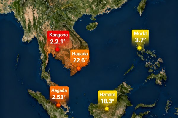 东南亚地图上标注了六个主要市场的体育消费数据，曼谷、雅加达、胡志明市等城市以暖色高亮显示